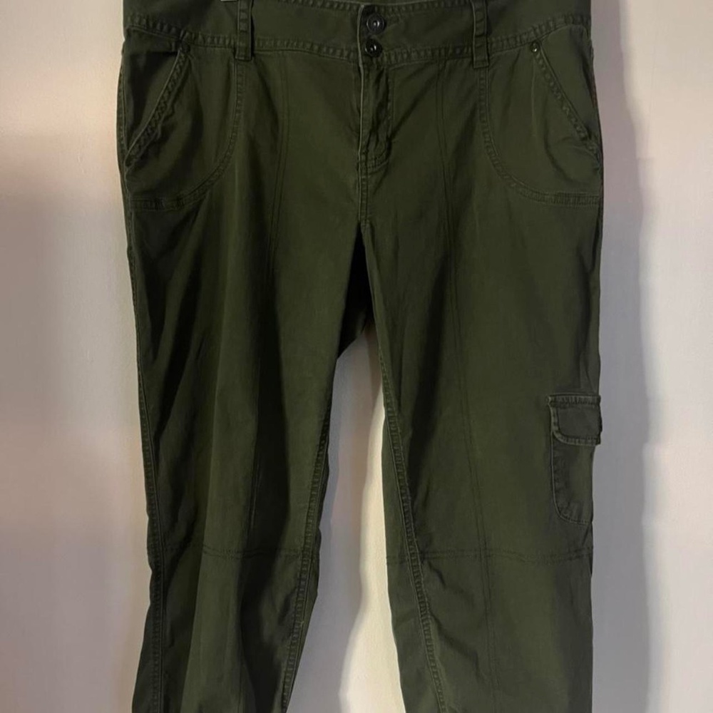 Guess Womens Camouflage Print Cargo Pant Green Size 27
